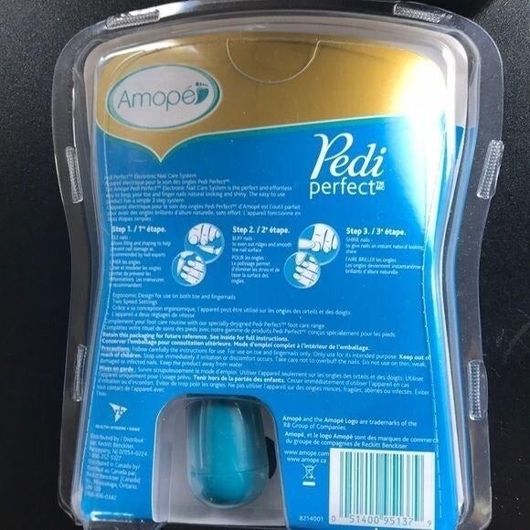 Pedi Perfect Electronic Nail Care System‎ Amope w/ 3 Refills NEW - Picture 2 of 2